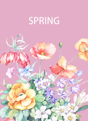 Obraz na płótnie Canvas watercolor flower background