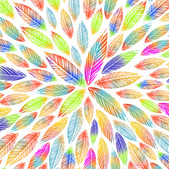 Fototapeta premium Abstraction of multicolored leaves. Vector illustration