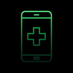 Obraz premium Smartphone medical nolan icon. Simple thin line, outline vector of medical icons for ui and ux, website or mobile application