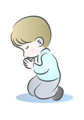 boy praying cartoon drawing