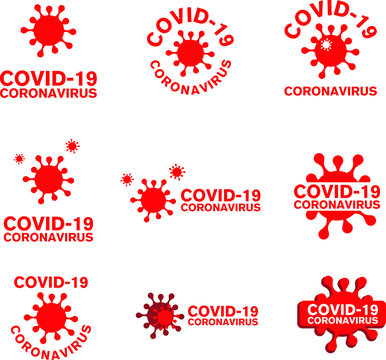 Covid-19 Coronavirus Design logo. Coronavirus COVID-19 virus symbol