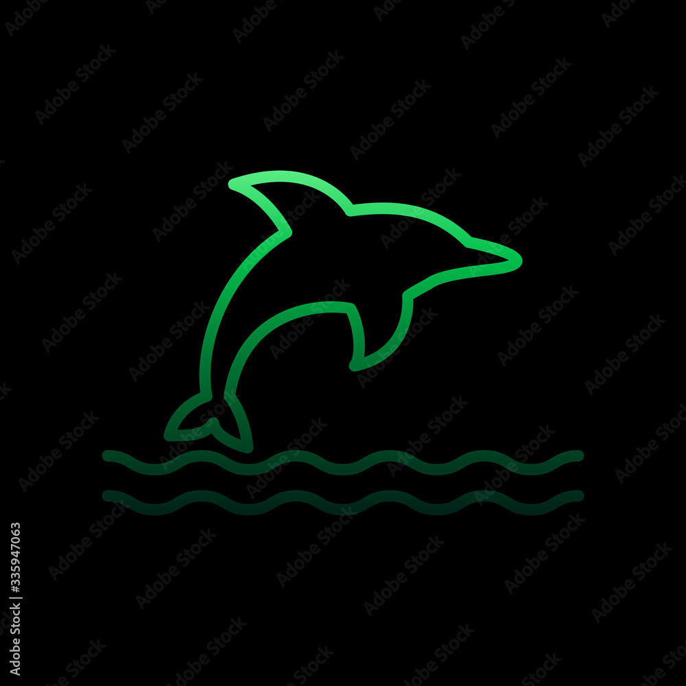 Poster dolphin nolan icon. simple thin line, outline vector of summer icons for ui and ux, website or mobil