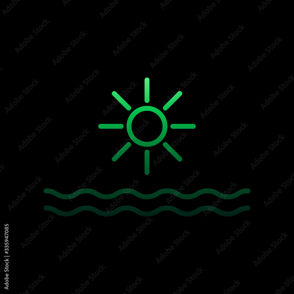 Poster sun nolan icon. simple thin line, outline vector of summer icons for ui and ux, website or mobile ap