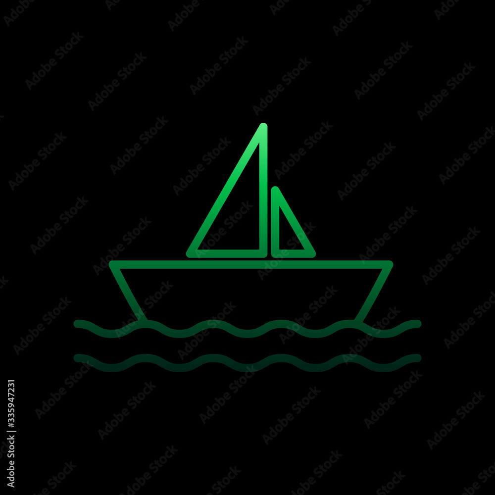 Poster sailboat nolan icon. simple thin line, outline vector of summer icons for ui and ux, website or mobi