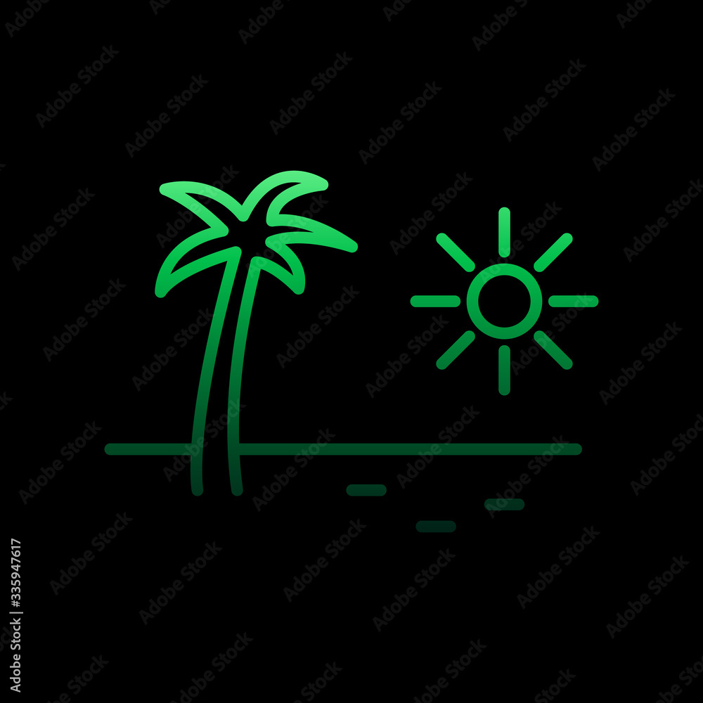 Poster palm tree nolan icon. simple thin line, outline vector of summer icons for ui and ux, website or mob
