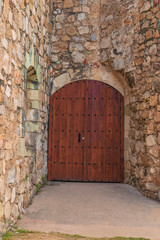 Old door in an ancient temple