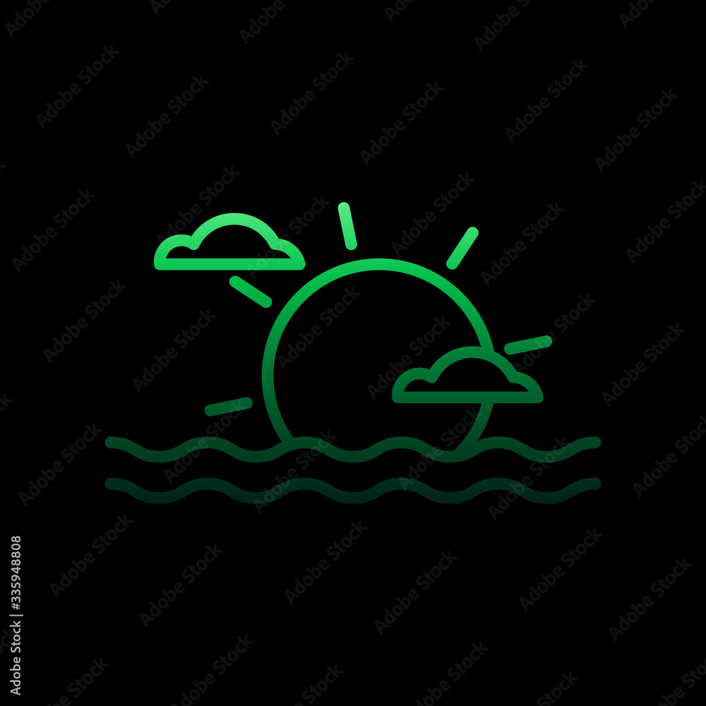 Poster sunset nolan icon. simple thin line, outline vector of summer icons for ui and ux, website or mobile