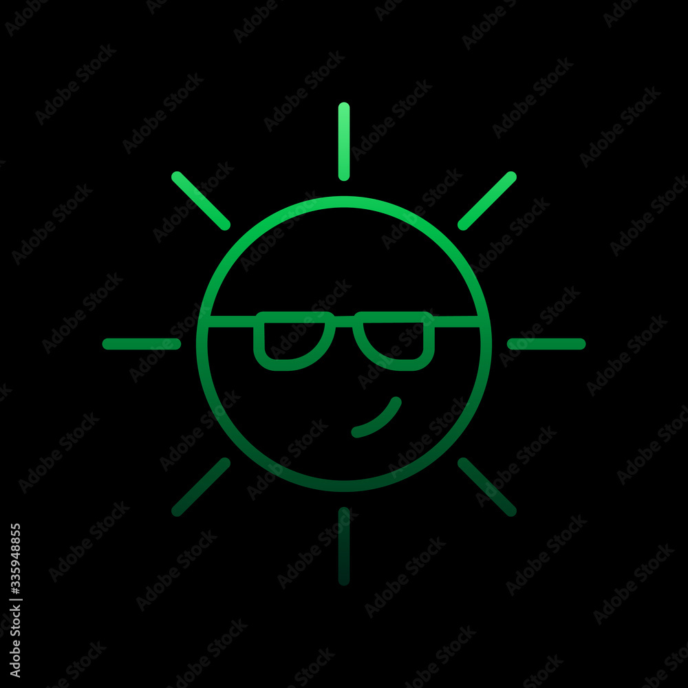 Poster sun nolan icon. simple thin line, outline vector of summer icons for ui and ux, website or mobile ap