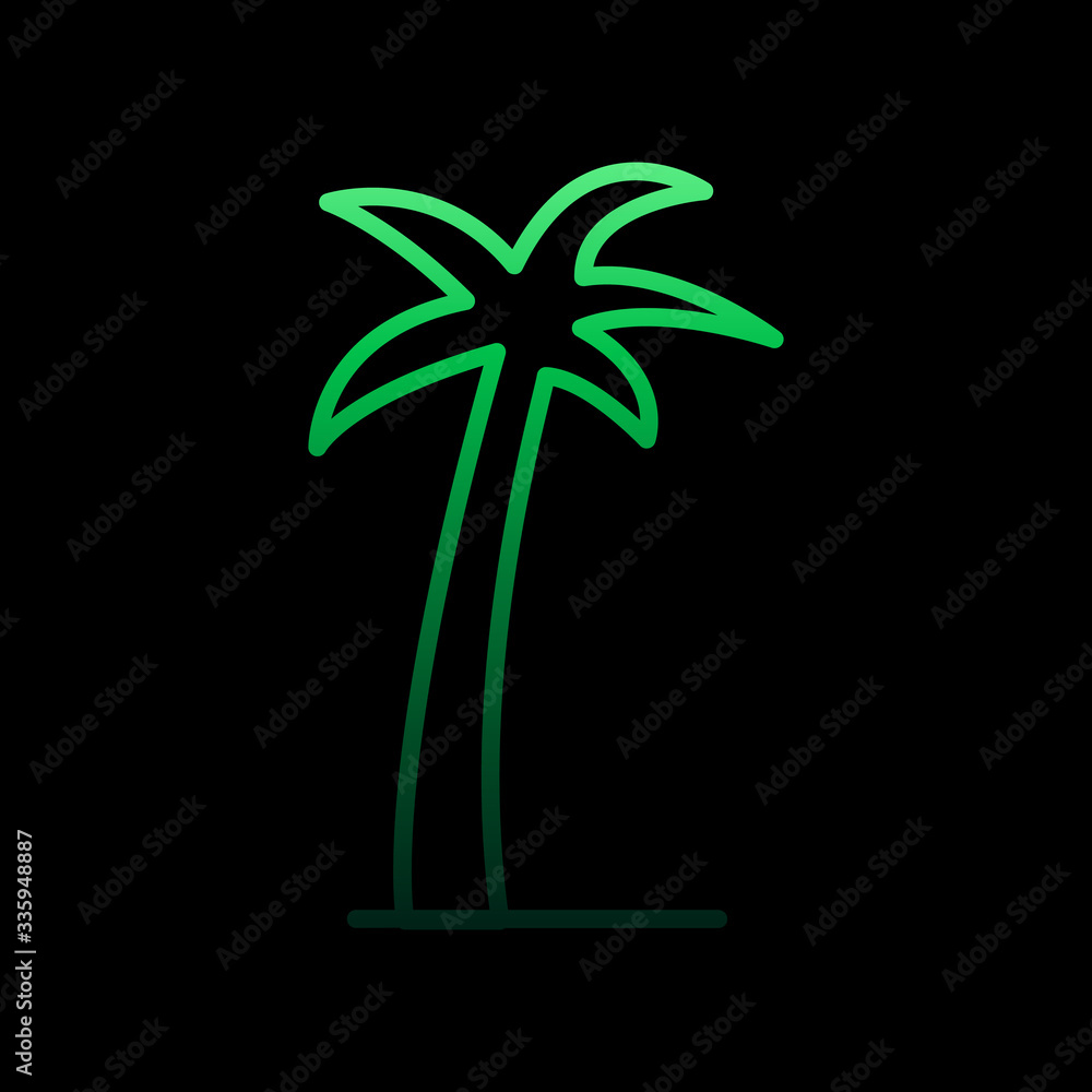 Poster palm tree nolan icon. simple thin line, outline vector of summer icons for ui and ux, website or mob