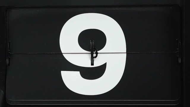 Close-up Slow Motion Flip clock the days of the month from 8 to 9, Time concept.