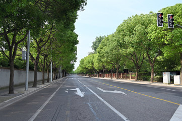 Open city road without cars