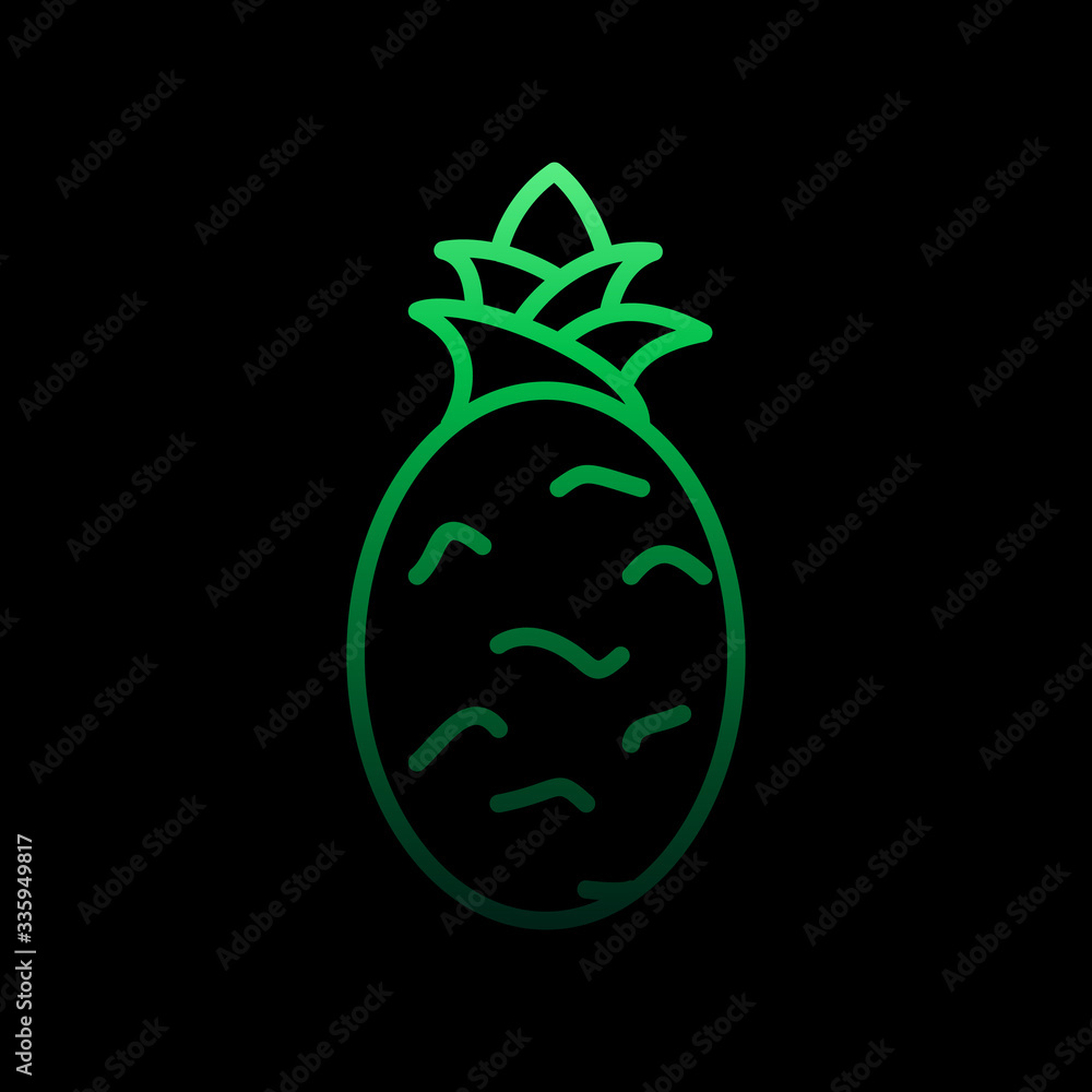 Poster pineapple nolan icon. simple thin line, outline vector of summer icons for ui and ux, website or mob