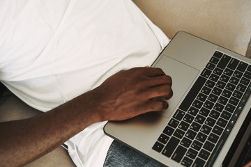 man working on laptop