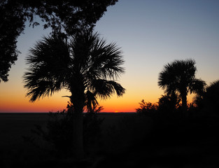 Fototapeta na wymiar Sunset Across The Marshy Low Country