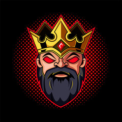 Dwarf king head mascot logo 