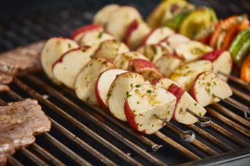 Backyard Cooking on the grill healthy food barbecue kebab