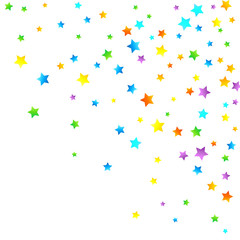 Rainbow Festive Confetti. Carnival Star Falling.