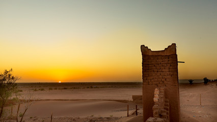 Sunset at M'Hamid El Ghizlane or Lamhamid Ghozlane.