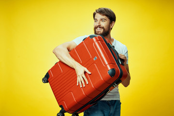 young man with a suitcase