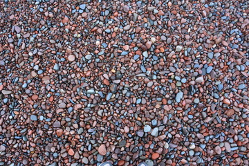 Multi-color pebbles on Minnesota beach