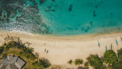 Aerial view of a tropical beach in Philippines 