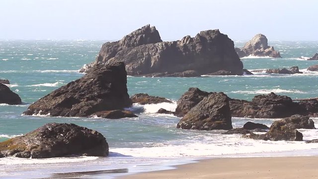 The wild Oregon coast offering a relaxin and dramatic Coastal landscape thats ever changing as the waves carve their way thru the sand and rocks part of the Samuel H Boardman Scenic Corridor.