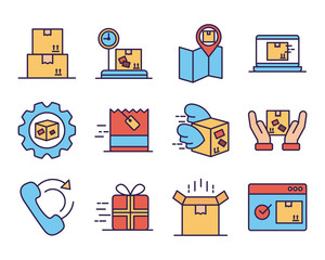 bundle of delivery service icons