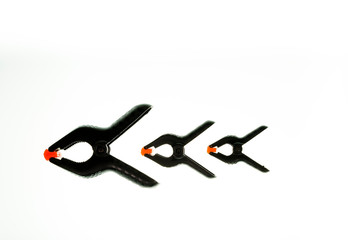 Clamps isolated against a white background