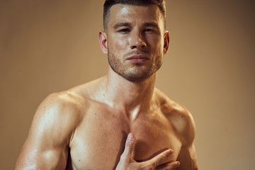 Fototapeta premium muscular young man posing