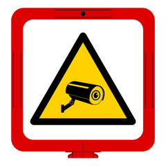 Warning CCTV Symbol Sign, Vector Illustration, Isolate On White Background Label .EPS10