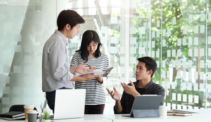 Business People Planning Strategy Analysis Office Concept Cooperation Corporate Achievement Teamwork Concept.