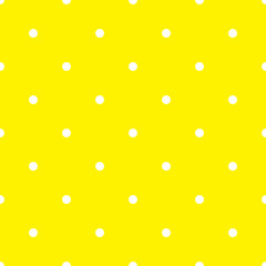 polkadot white background yellow seamless pattern vector