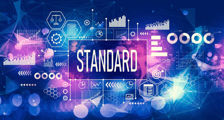 Standard concept with technology blurred abstract light background