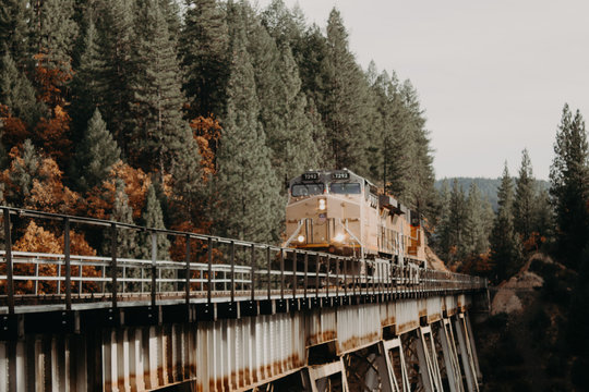Train Crossing Bridge 