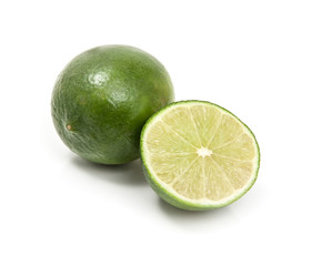 Limes on a White Background