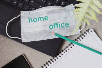 Work in the home office during the COVID-19 pandemic.