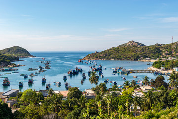 Beautiful scenery of Vinh Hy Bay, Vietnam in the morning