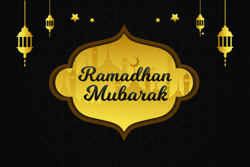 Islamic Background Template Black Theme Ramadan Mubarak