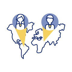 doctors in earth maps characters line style