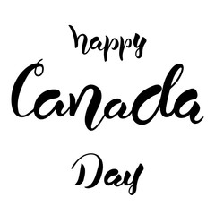 Happy Canada day hand lettering text isolated