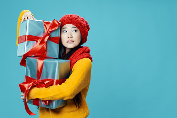 girl with a gift box