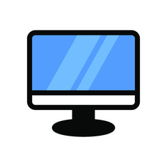 Computer monitor flat icons. Stroke vector elements for trendy and modern design. Vector flat icons isolated on a white background. Vector illustration