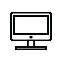 Computer monitor line icons. Stroke vector elements for trendy and modern design. Vector line icons isolated on a white background. Vector illustration