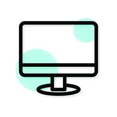 Computer monitor line icons. Stroke vector elements for trendy and modern design. Vector line icons isolated on a white background. Vector illustration