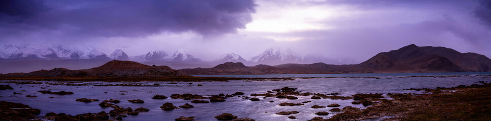 sunset over the lake