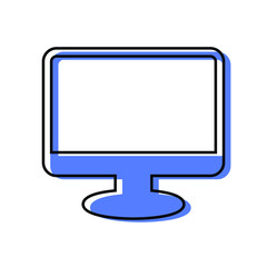 Computer monitor solid and line icons. Stroke vector elements for trendy and modern design. Vector line icons isolated on a white background. Vector illustration