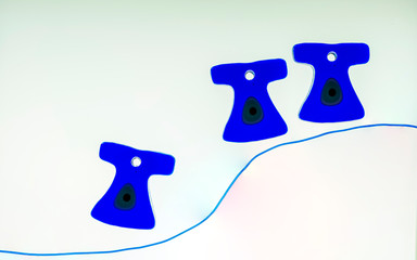 Beautiful Turkish evil eye pendant in the form of a swirling dervish 