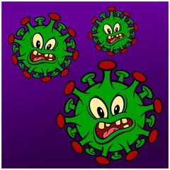 Coronavirus - A cartoon illustration of the Coronavirus known as COVID-19.