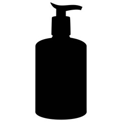 Hand Sanitizer Silhouette - A cartoon illustration of a Hand Sanitizer Bottle Silhouette.