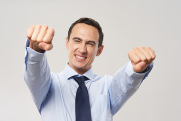 businessman showing thumbs up sign